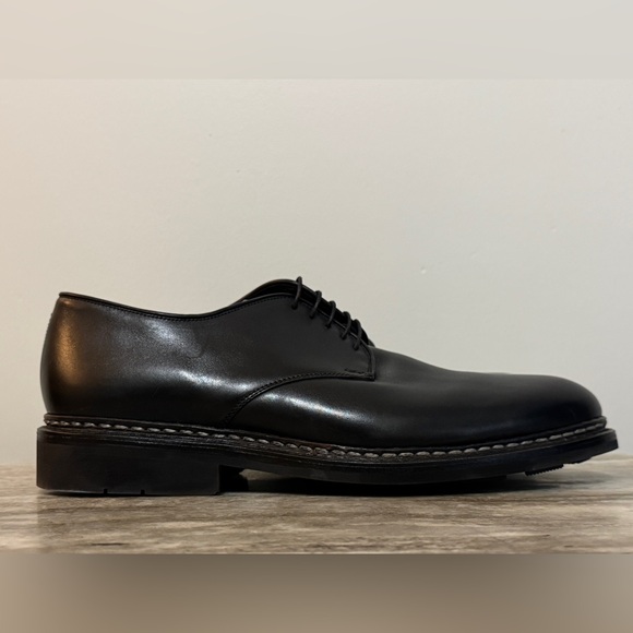 HESCHUNG Crocus Black Leather Derbies Oxford Blucher UK 10 / 11.5US / 44.5 EU